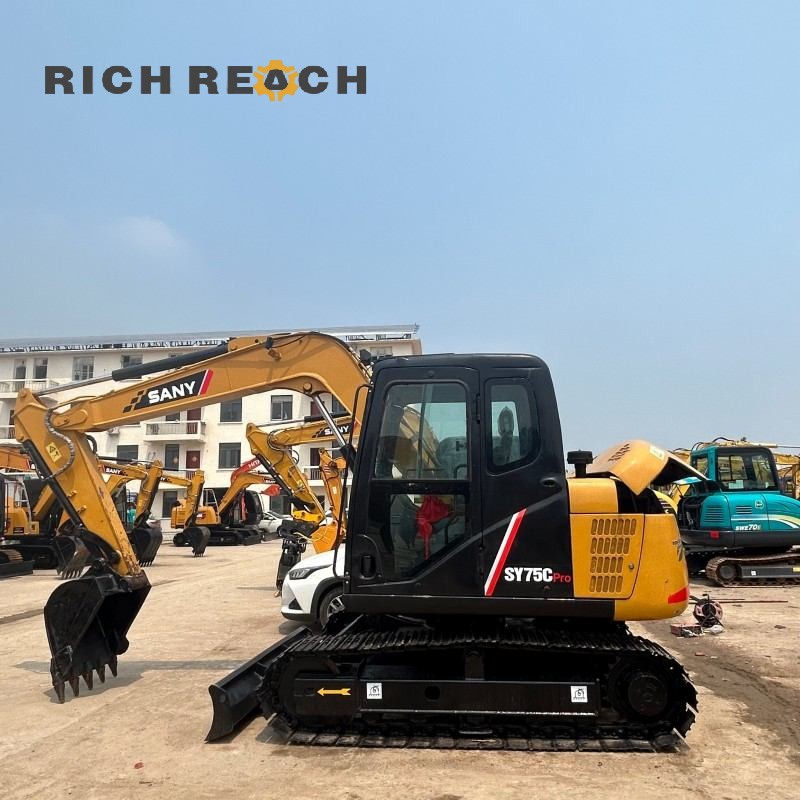 Equipment nameplate and model identification of a 2020 SANY 75C excavator priced at $16,667